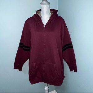 ACTIVE ZONE PENNINGTONS full zip HOODIE WITH Faux Fur Animal Print plus size 5X